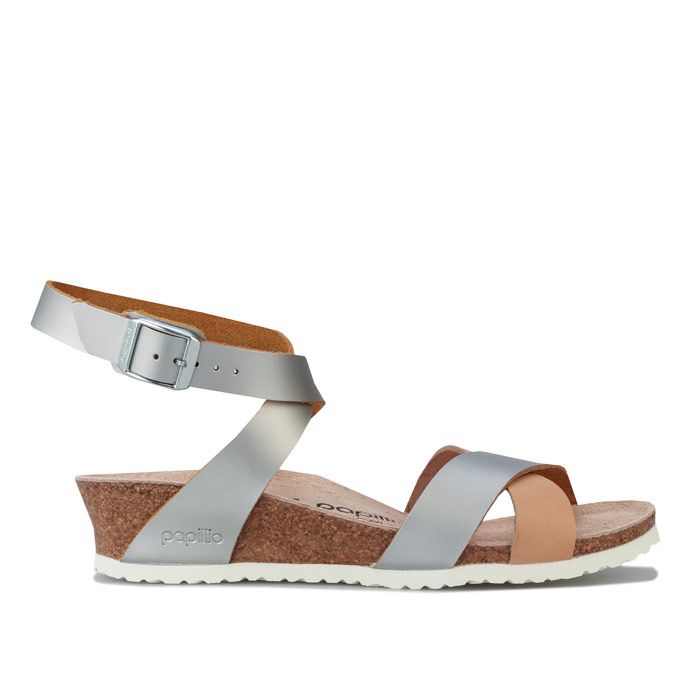 Women's Papillio Lola Wedge Sandals Narrow Width in Silver