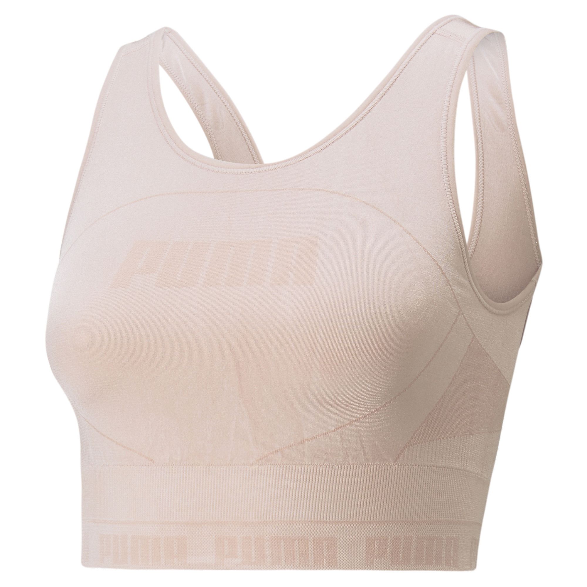 PRODUCT STORY Push beyond your limits in impeccably engineered athleticwear designed to move with you through even the most challenging workouts in our evoKNIT collection, a line of sporting staples knitted for seamless form-fitting comfort. Evolve your athleisure look with our evoKNIT Crop Top, a cheeky sportswear staple you can wear from the gym to the streets and keep turning heads. FEATURES & BENEFITS evoKNIT: Knitted design for lightweight, form-fitting comfort; Seamless engineered shiny knitting construction for freedom of movement, less friction and higher comfort DETAILS Tight fitRibbed waistbandEngineered PUMA Wordmark at frontRepeated PUMA Wordmark at waistband