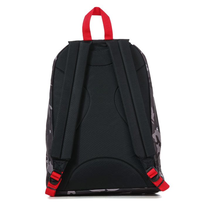 Eastpak Out Of Office Backpack in red.- Main compartment with front and internal pockets.- Padded back panel and adjustable shoulder straps.- Padded laptop sleeve for most 13-inch devices.- Contrasting lining and trims.- Main material: 100% Polyester.  - Ref: EK000767I911- Measurements are intended for guidance only.