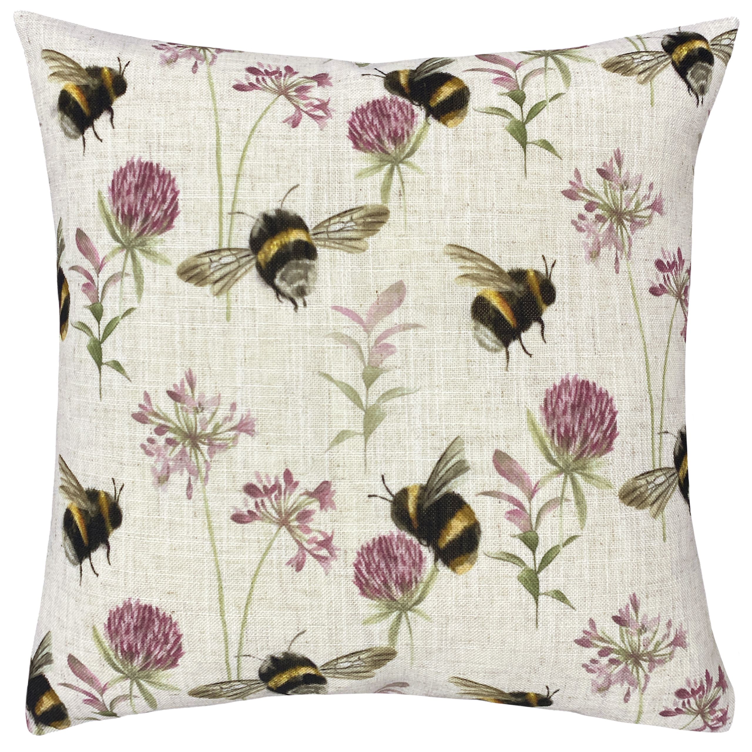 Bring a touch of the outdoors into your home with the Country Bee Garden cushion. The sweet hand-painted design, features bumble bees in flight surrounded by pretty florals. Finished on a linen-look fabric, a lovely addition to any home.