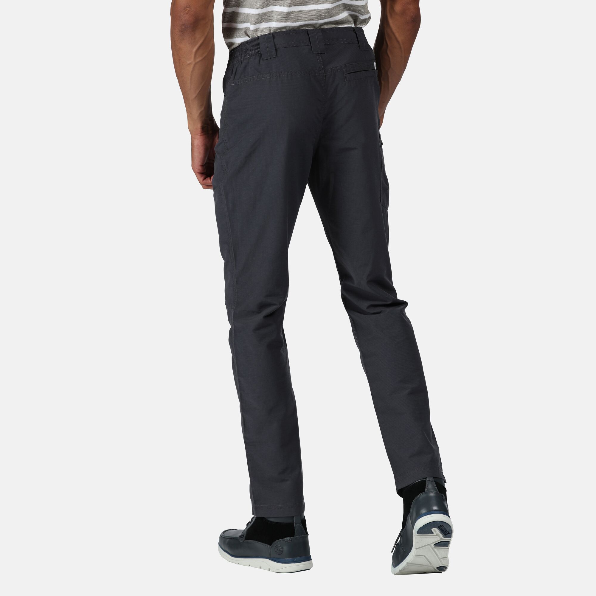 Material: Coolweave 70% Cotton/30% Polyester ripstop fabric. Lightweight trousers with button closure, zip fly and part-elasticated waist. Multi pocketed.