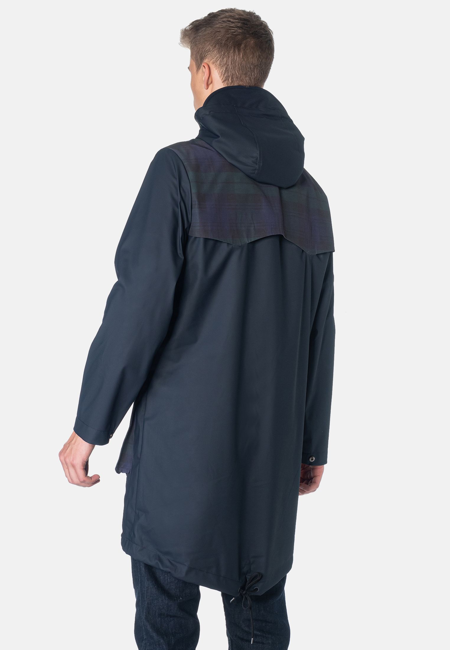 Fitzroy Men's Fishtail Raincoat parka in Dark Navy