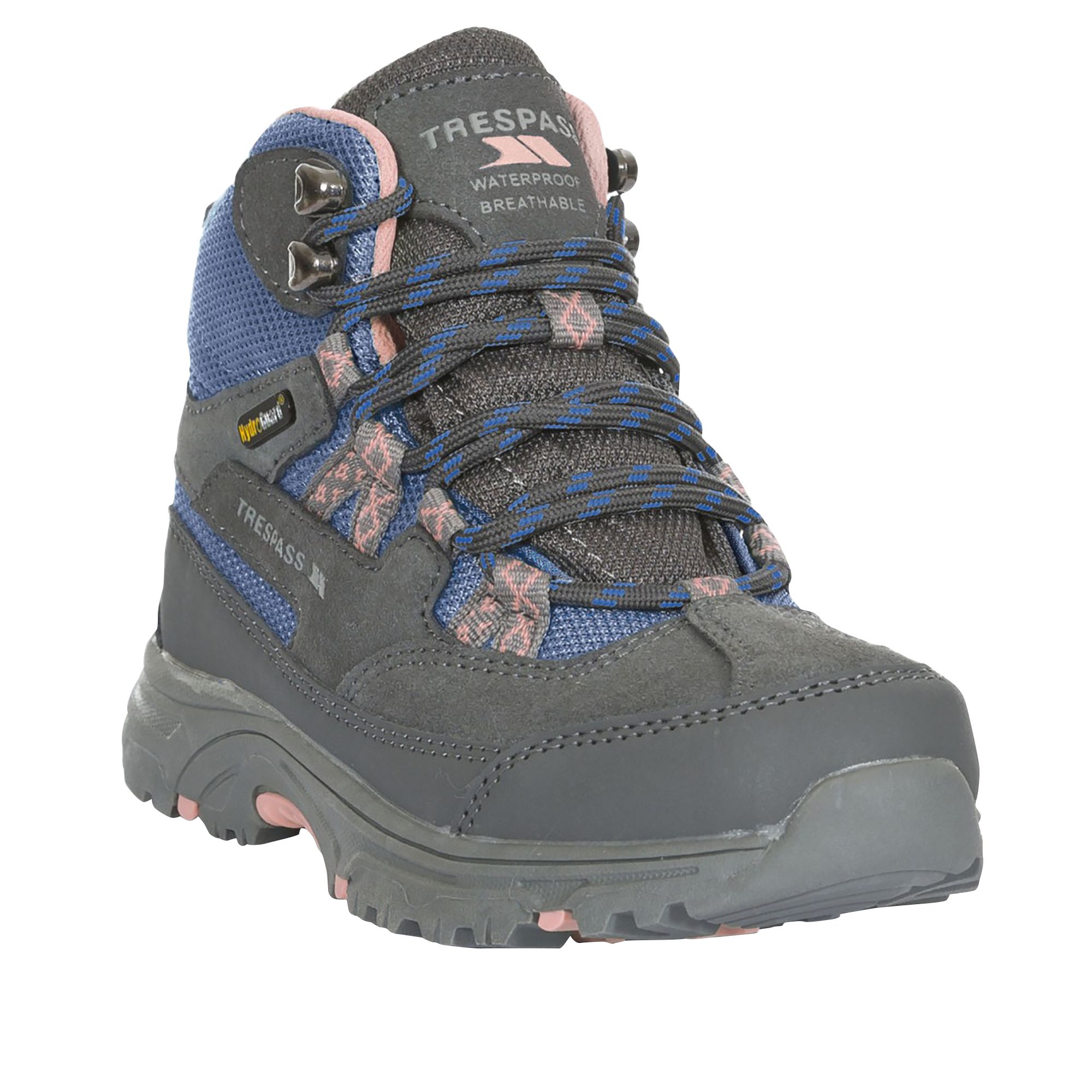 Trail mid cut boot. Waterproof and breathable membrane. Gusseted tongue. Protective and durable all-round mudguard. Ankle supportive cushioned collar and tongue. Arch stabilising and supportive shank. Cushioned and moulded footbed. Durable traction outsole. Upper: Suede/PU/Mesh, Lining: Textile, Insole: EVA, Outsole: TPR.