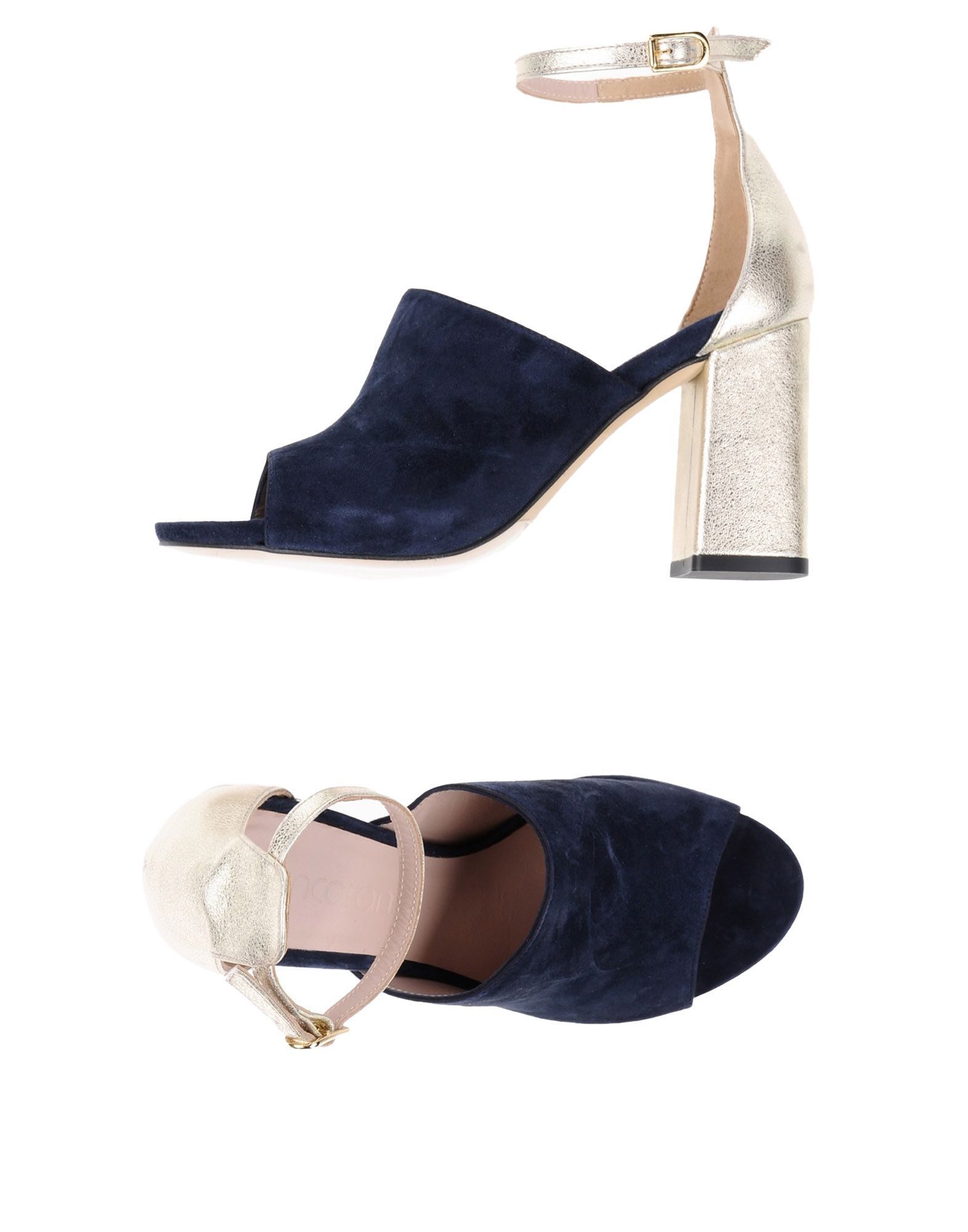 Suede effect<br>No appliqu�s<br>Two-tone<br>Buckling ankle strap closure<br>Round toeline<br>Square heel<br>Leather lining<br>Rubber sole<br>Contains non-textile parts of animal origin<br>