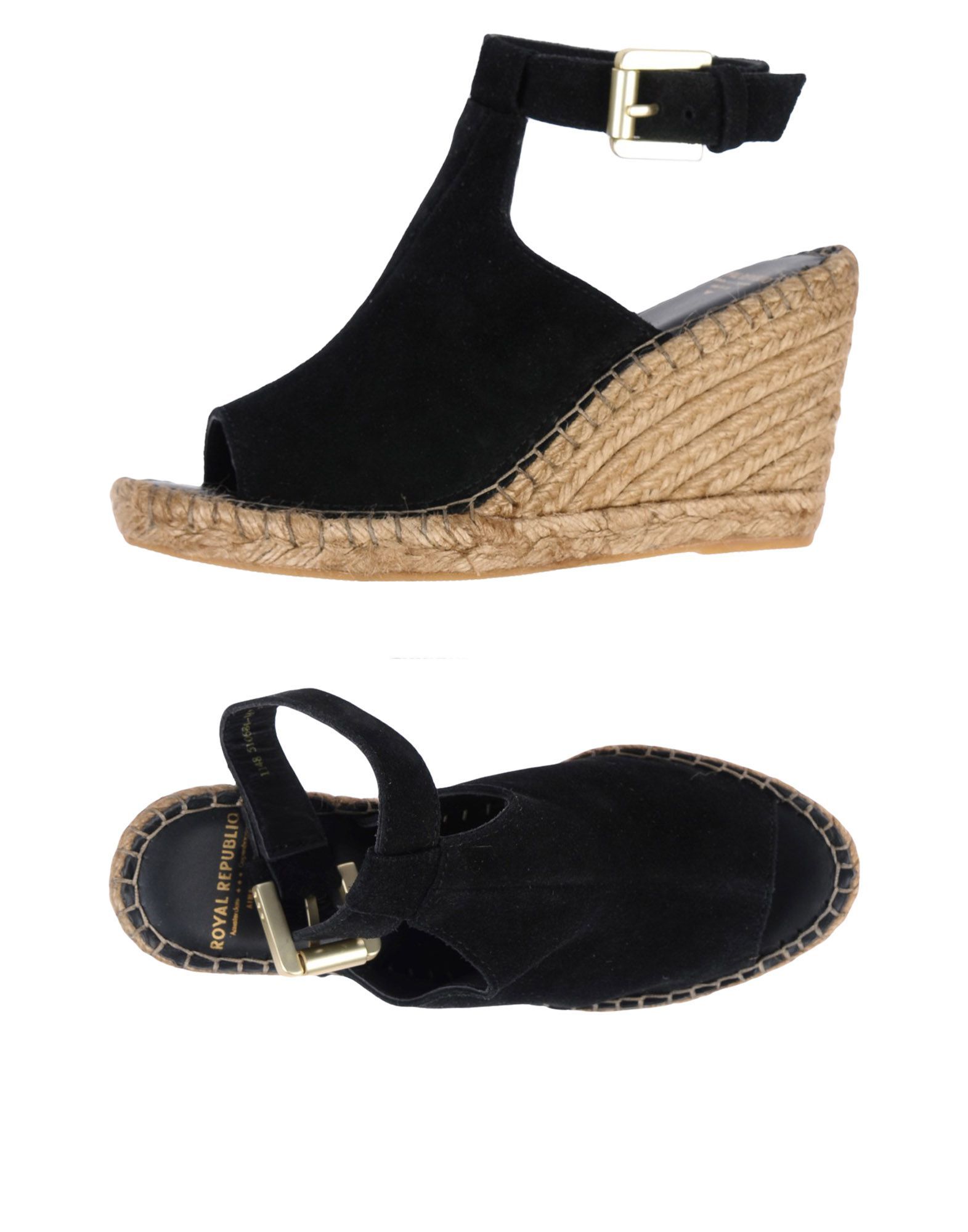 suede effect, no appliqués, solid colour, buckling ankle strap closure, round toeline, wedge heel, rope wedge, leather lining, rubber cleated sole, contains non-textile parts of animal origin, small sized