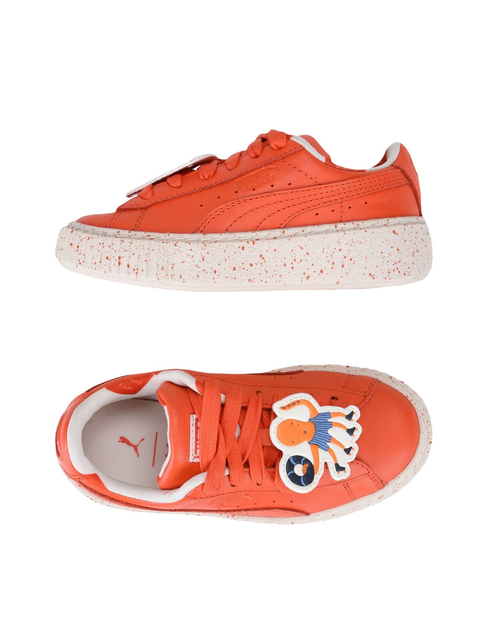 puma slip ons orange kids