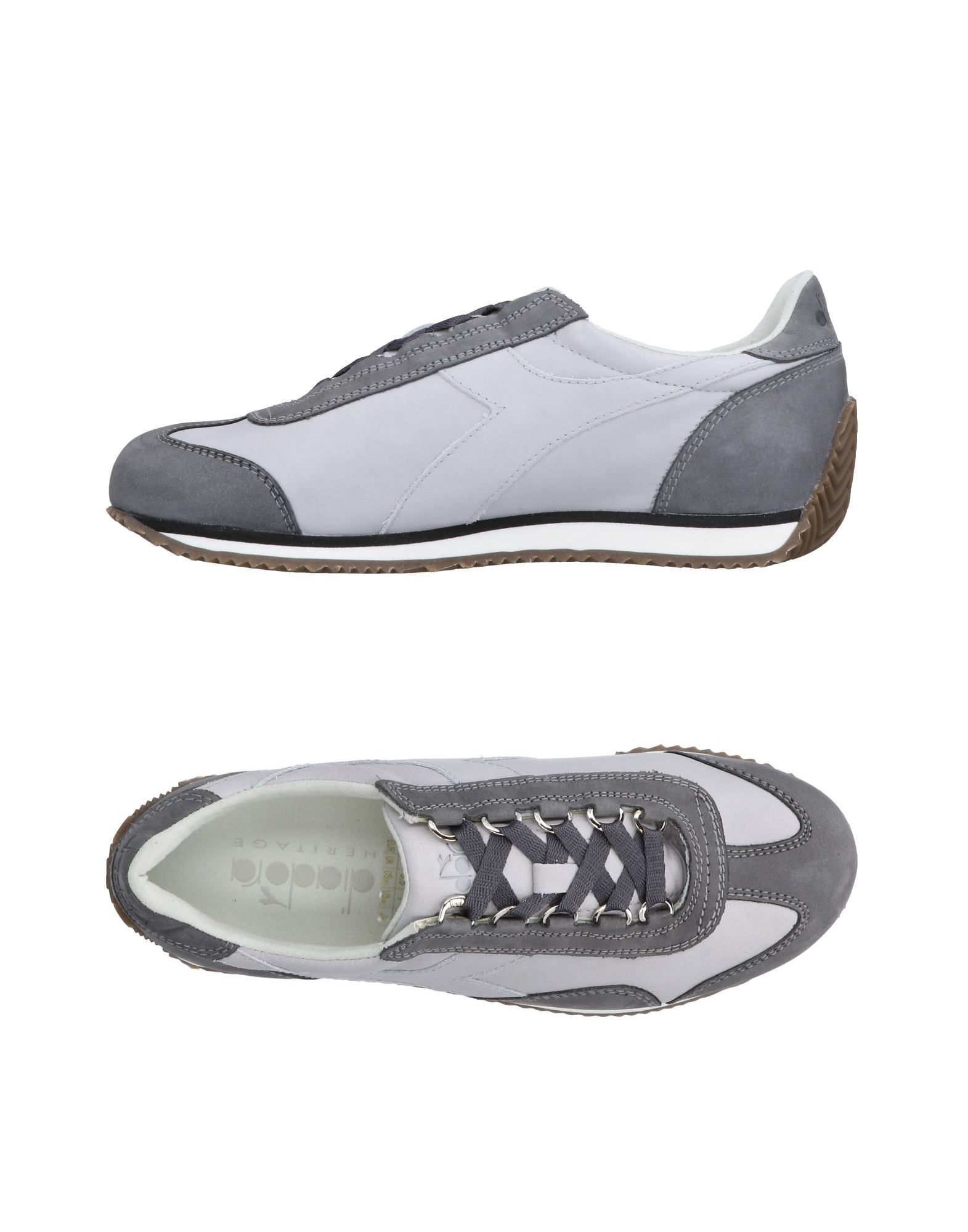 Diadora Heritage Grey Leather Sneakers