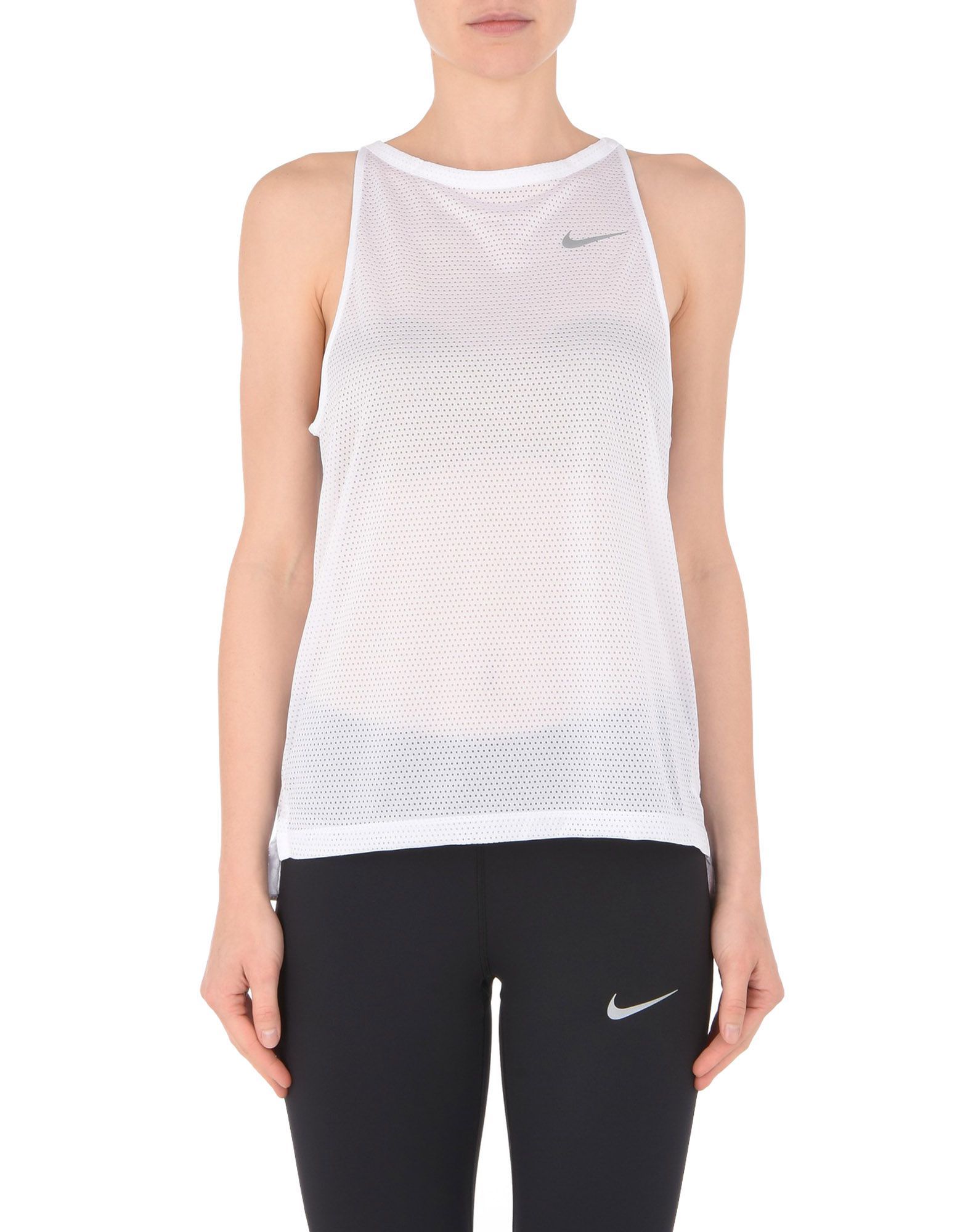 synthetic jersey, basic solid color, wide neckline, sleeveless, breathable fabric, logo, running