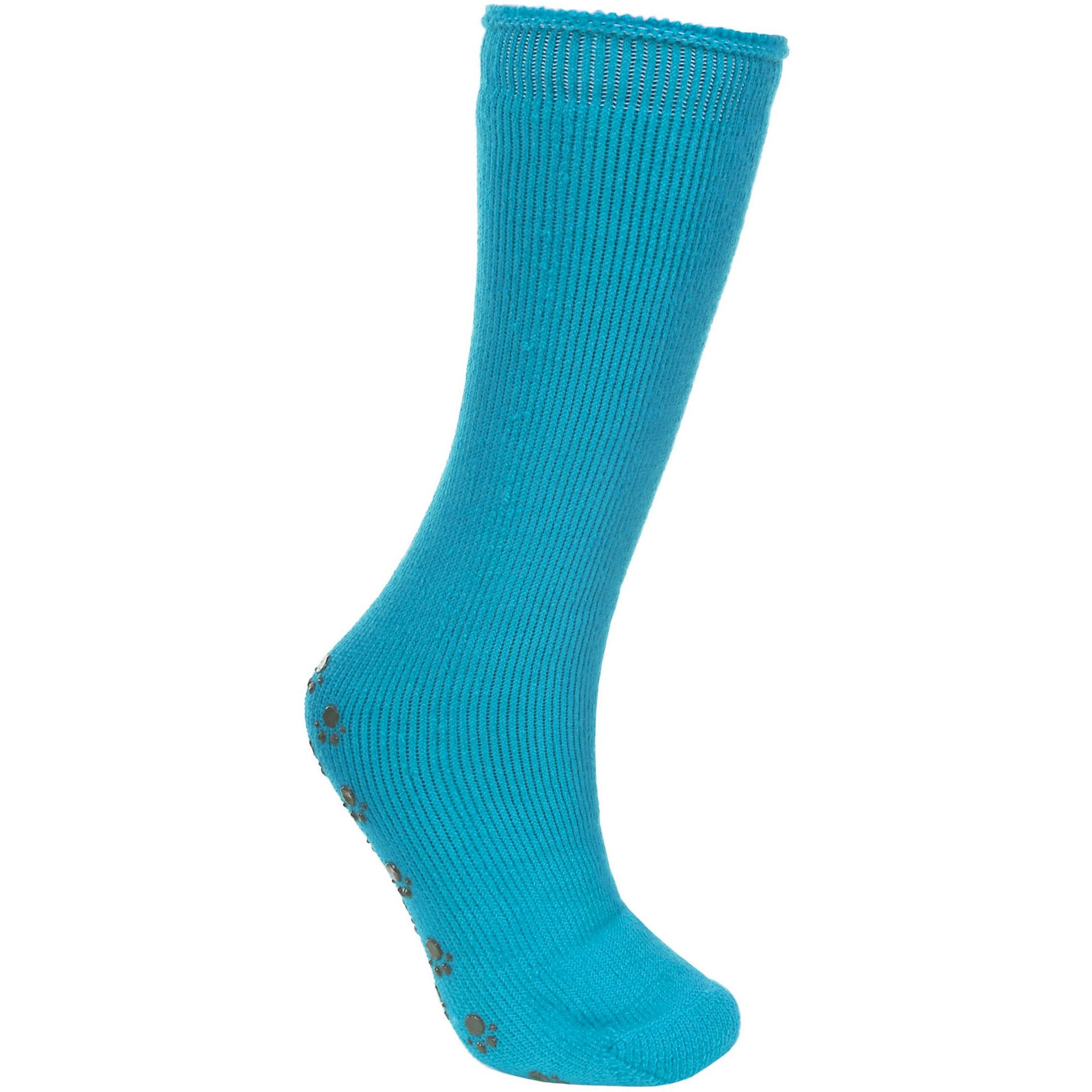 Childrens thermal ski tube socks. Ultra thick. Stick grip sole. 91% Acrylic, 5% Polyamide, 3% Polyester, 1% Elastane. Machine washable.