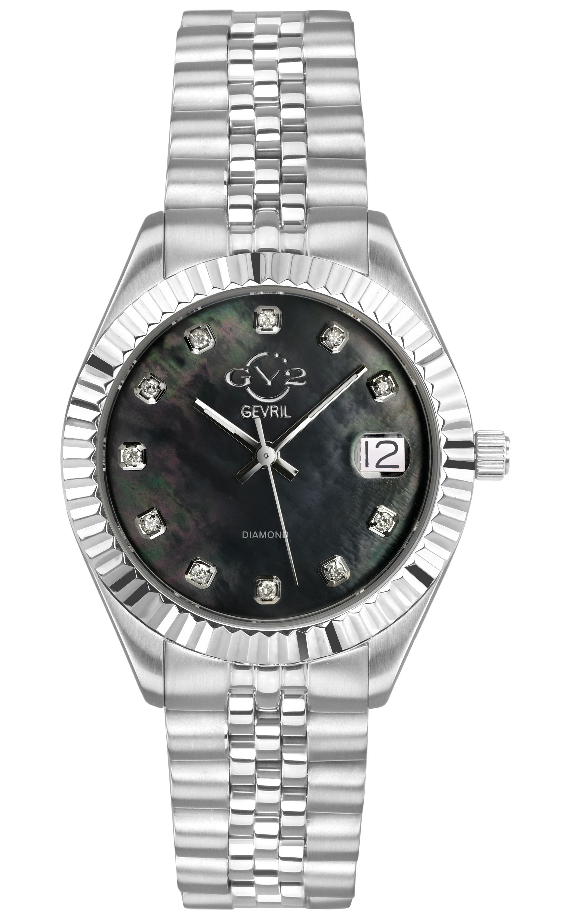 GV2 Naples Women's Black Dial Steel Watch
