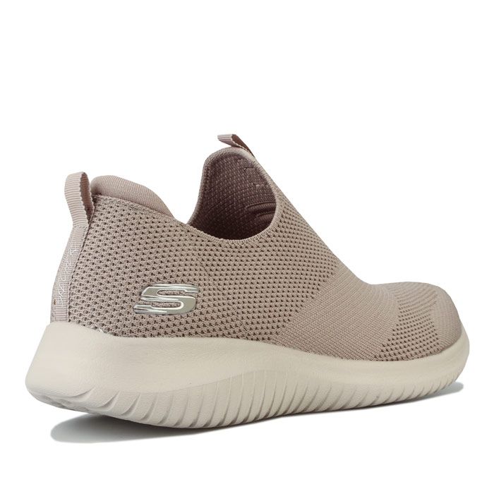 Womens Skechers Ultra Flex - First Take Trainers in taupe.<BR><BR>Lightweight sporty walking and training sneakers.<BR>- Skech Knit Mesh fabric upper.<BR>- Slip-on design.<BR>- Padded collar.<BR>- Woven pull on loop at heel and tongue for easy on - off.<BR>- Comfortable textile lining.<BR>- Air Cooled Memory Foam cushioned comfort insole.<BR>- Ultra Flex midsole with super lightweight cushioning.<BR>- Textured midsole with flex grooves.<BR>- Flexible rubber traction sole.<BR>- Side S logo.<BR>- Textile upper and lining  Synthetic sole.<BR>- Ref: 12837-TPE