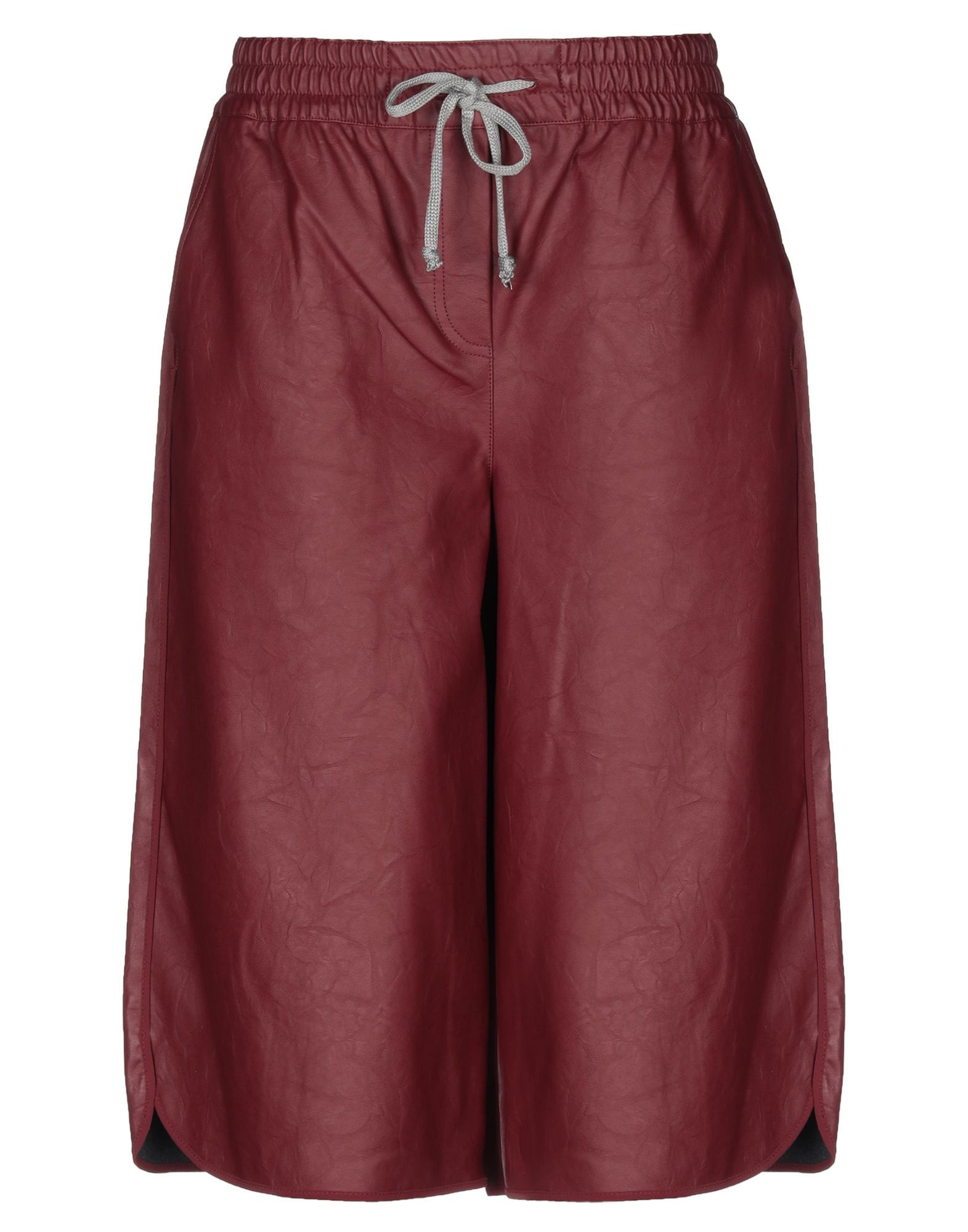 Atos Atos Lombardini Maroon Faux Leather Cropped Trousers