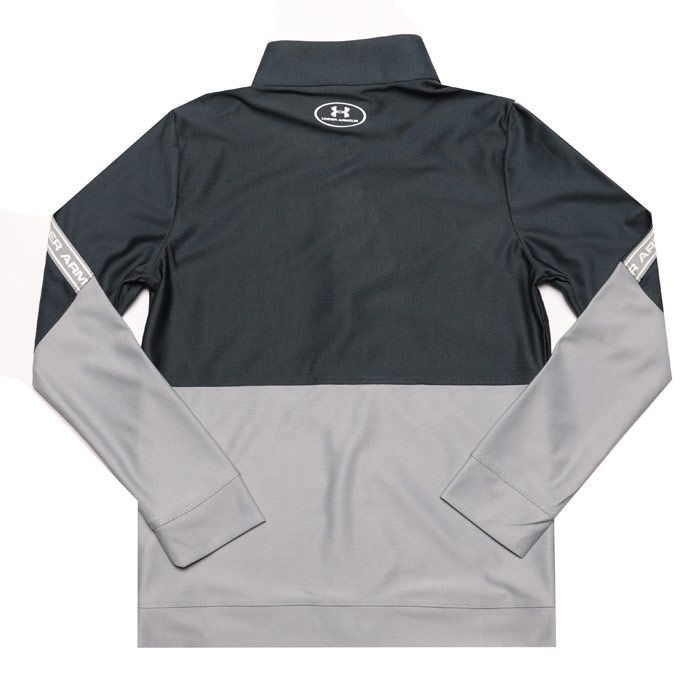 Junior Boys Under Armour Prototype Jacket  Grey. <BR><BR>- Fuller cut for complete comfort.<BR>- Durable knit fabric is light  tough and breathable.<BR>- Material wicks sweat & dries really fast.<BR>- Open hand pockets.<BR>- Branded taping details.<BR>- 100% polyester. Machine washable.<BR>- Ref: 1329400073J.