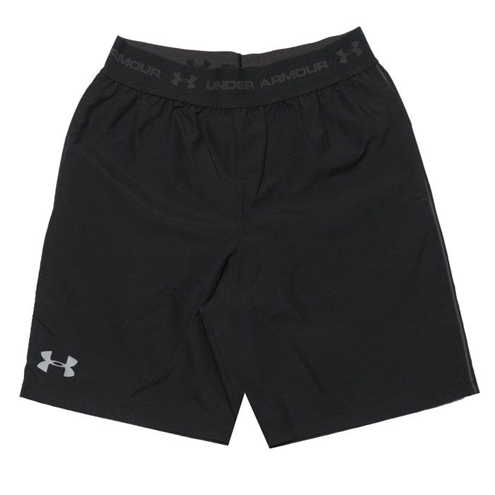 Infant Boys Under Armour JD Woven Shorts  Black.   <BR><BR>- HeatGear fabric wicks sweat away from your skin to keep you cool  dry and light.<BR>- UA Tech™ fabric is quick-drying  ultra-soft & has a more natural feel<BR>- Wordmark engineered elastic waistband<BR>- Open hand pockets<BR>- 100% Polyester  Machine washable.<BR>- Ref: 1345880001I