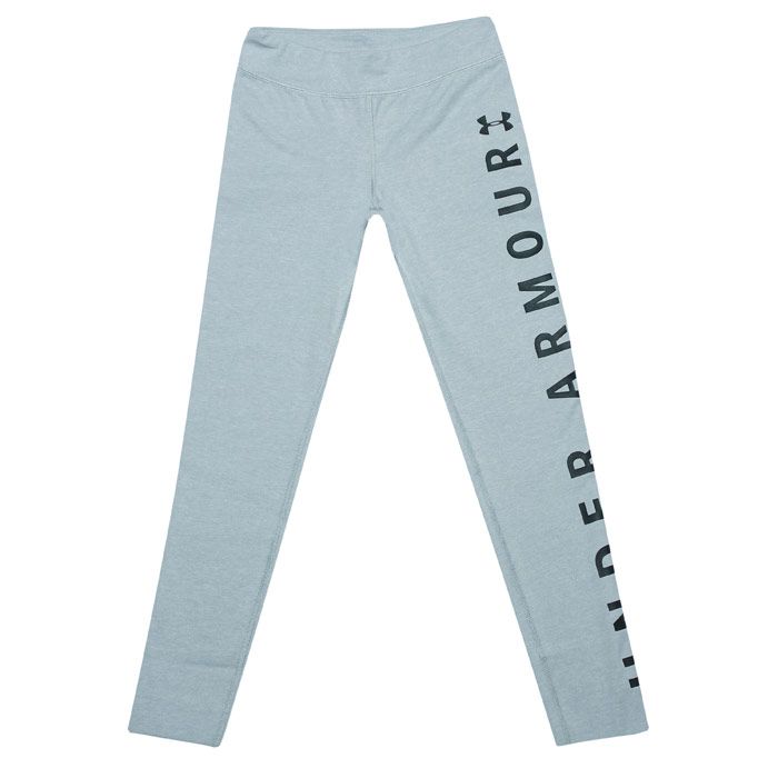 Junior Girls Under Armour SportStyle Branded Leggings in Grey<BR><BR>- Wide waistband<BR>- Fitted design<BR>- 4-way stretch<BR>- Material wicks sweat away<BR>- Branding to side<BR>- 55% Polyester  34% Cotton  11% Elastane. Machine Washable<BR>- Ref: 1348207011