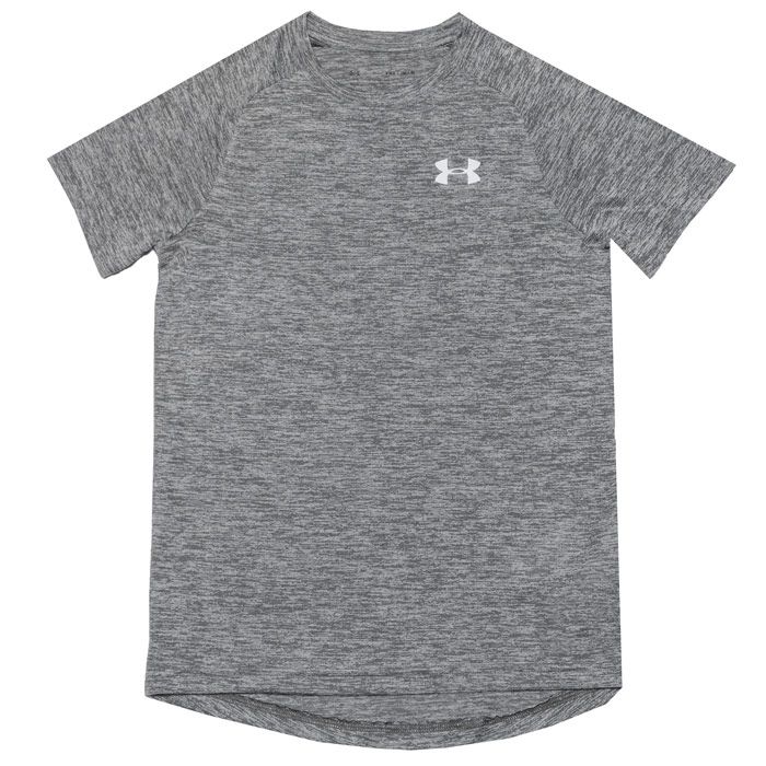 Infant Boys Under Armour Reflective T-Shirt  Grey.   <BR><BR>- Ribbed crew neck<BR>- Short sleeves<BR>- Super-breathable HeatGear fabric wicks sweat and regulates body temperature<BR>- Graphic print to front<BR>- Branding to front and reverse collar<BR>- 100% Polyester  Machine washable.<BR>- Ref: 1357255011I
