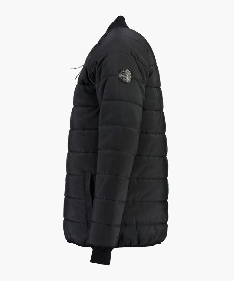 Black quilted light weight jacket
