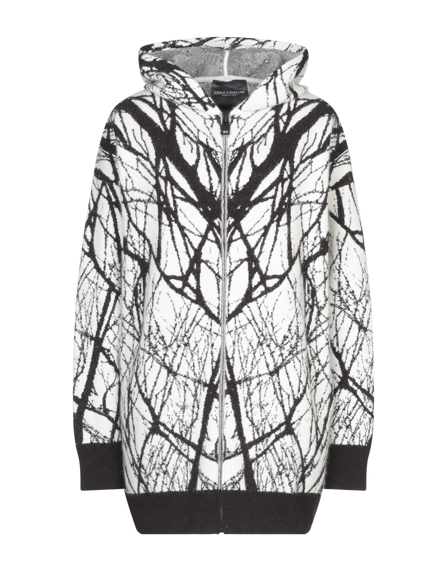 knitted, no appliqu�s, two-tone, hooded collar, medium-weight knitted, long sleeves, front closure, zipper closure, no pockets