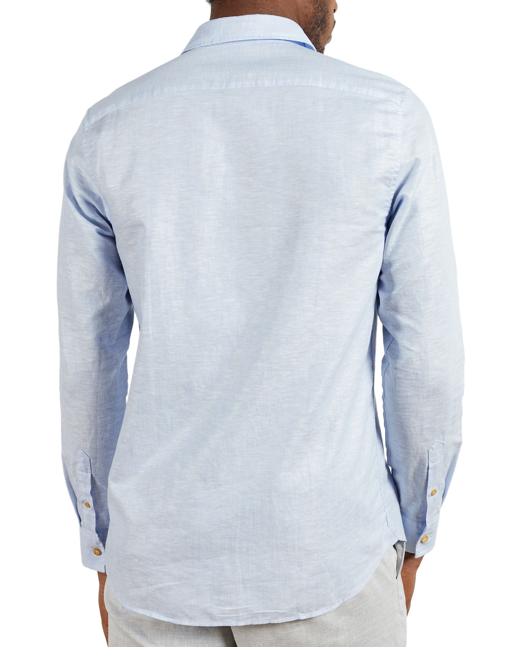 Ted Baker Sauss Long-Sleeved Linen Shirt, Light Blue