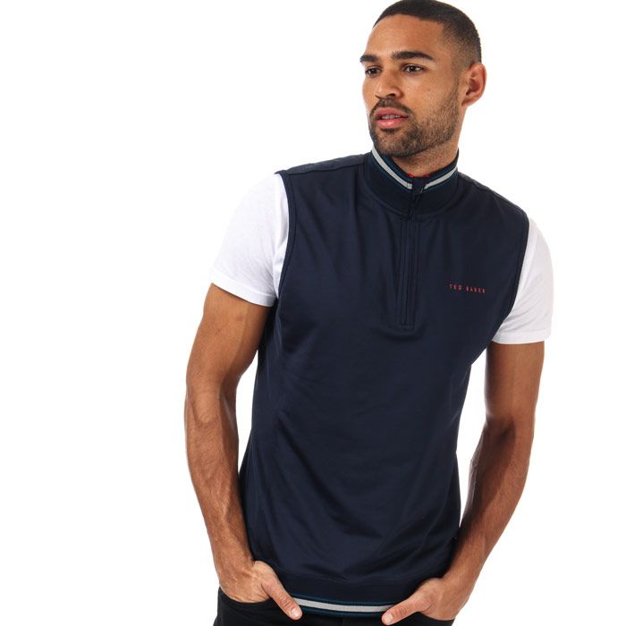 Men's Ted Baker Half Zip Golf Gilet in Navy