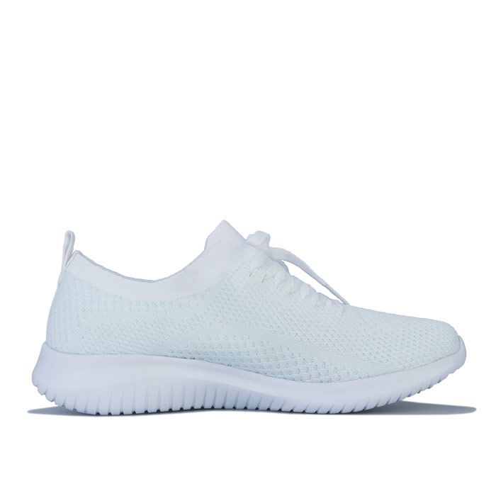 Womens Skechers Ultra Flex - Sugar Bliss Trainers in white.<BR><BR>Lightweight sporty walking and training sneakers.<BR>- Soft knit mesh fabric upper with knit-in metallic glimmer thread detail.<BR>- Slip-on design with non-adjustable laced front panel.<BR>- Stretch knit collar.<BR>- Woven heel pull on loop for easy on - off.<BR>- Comfortable textile lining.<BR>- Air Cooled Memory Foam cushioned comfort insole.<BR>- Ultra Flex midsole with super lightweight cushioning.<BR>- Textured midsole with flex grooves.<BR>- Flexible rubber traction sole.<BR>- Side S logo.<BR>- Textile upper and lining  Synthetic sole.<BR>- Ref: 149076-WHT