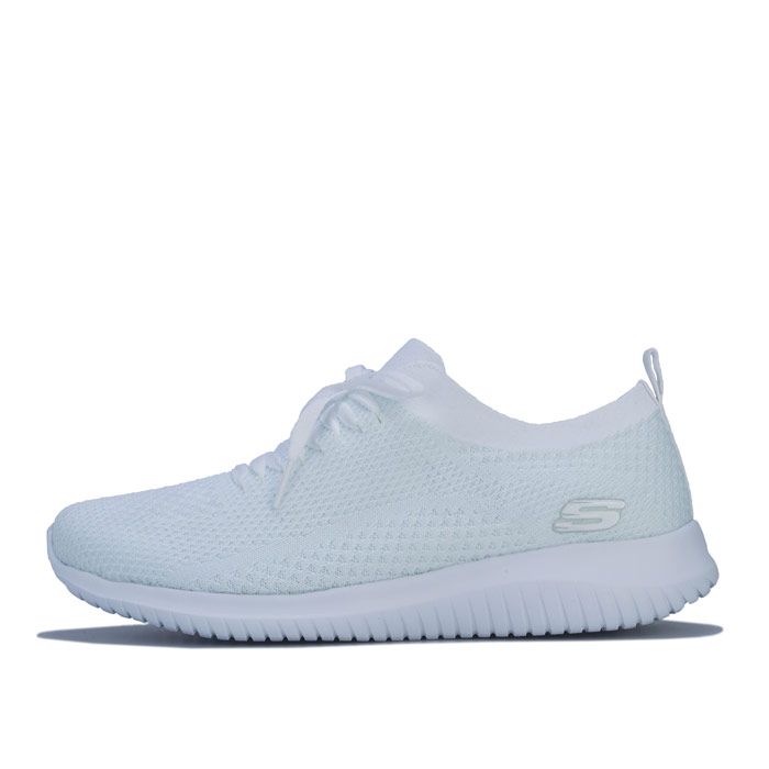 Womens Skechers Ultra Flex - Sugar Bliss Trainers in white.<BR><BR>Lightweight sporty walking and training sneakers.<BR>- Soft knit mesh fabric upper with knit-in metallic glimmer thread detail.<BR>- Slip-on design with non-adjustable laced front panel.<BR>- Stretch knit collar.<BR>- Woven heel pull on loop for easy on - off.<BR>- Comfortable textile lining.<BR>- Air Cooled Memory Foam cushioned comfort insole.<BR>- Ultra Flex midsole with super lightweight cushioning.<BR>- Textured midsole with flex grooves.<BR>- Flexible rubber traction sole.<BR>- Side S logo.<BR>- Textile upper and lining  Synthetic sole.<BR>- Ref: 149076-WHT