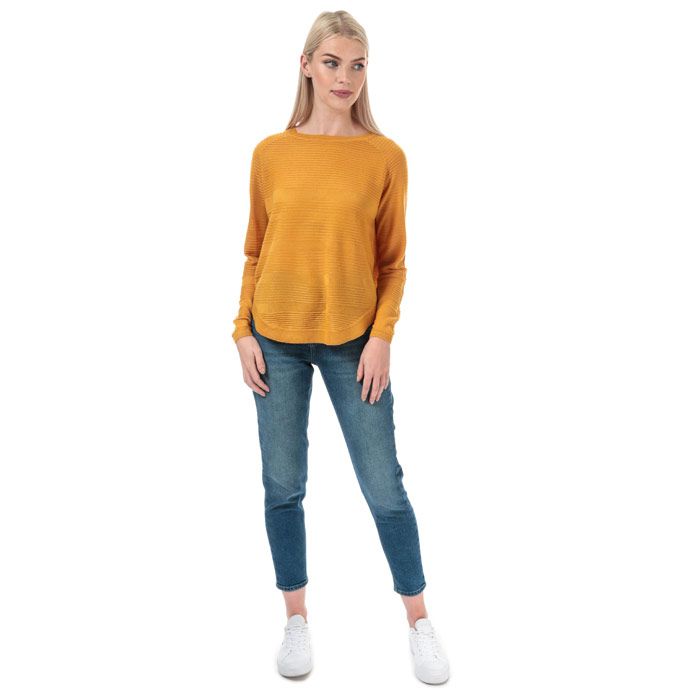 Womens Only Caviar Jumper in golden yellow.<BR><BR>- Lightweight  semi sheer construction.<BR>- Allover textured stripe design.<BR>- Ribbed round neck.<BR>- Long raglan sleeves.<BR>- Curved hem.<BR>- Ribbed cuffs and hem.<BR>- Measurement from centre back neck to hem: 24in approximately.<BR>- 100% Acrylic.  Machine washable. <BR>- Ref: 15141866<BR><BR>Measurements are intended for guidance only.