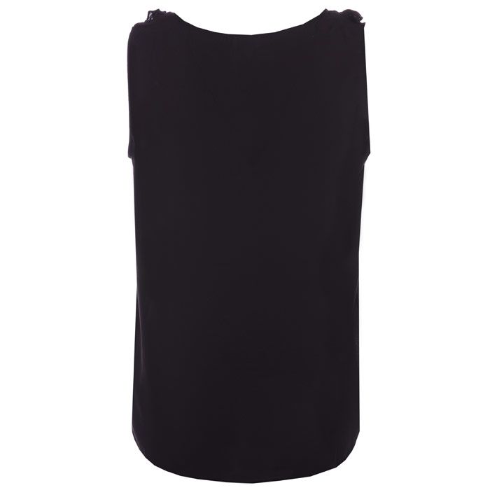 Womens Jaquenline De Yong Pinar Frill Top in Black<BR><BR>- Sleeveless.<BR>- Frill detail to collar.<BR>- Crew neck.<BR>- Shoulder to hem 24in approximately<BR>- 100% Polyester. Machine Washable<BR>- Ref: 15148076<BR><BR>Measurements are intended for guidance only