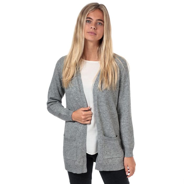 women's grey cardigan with pockets