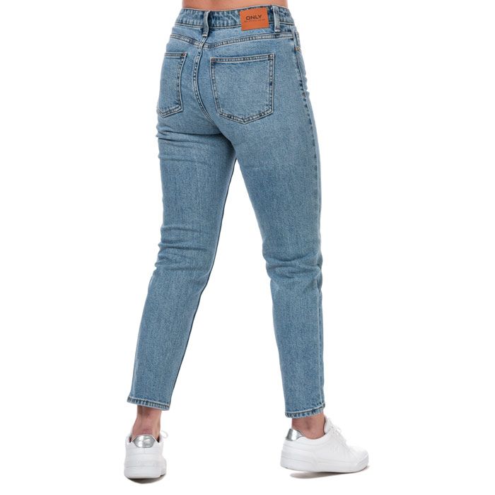 Women's Only Emily Life High Waist Straight Ankle Jeans in Denim