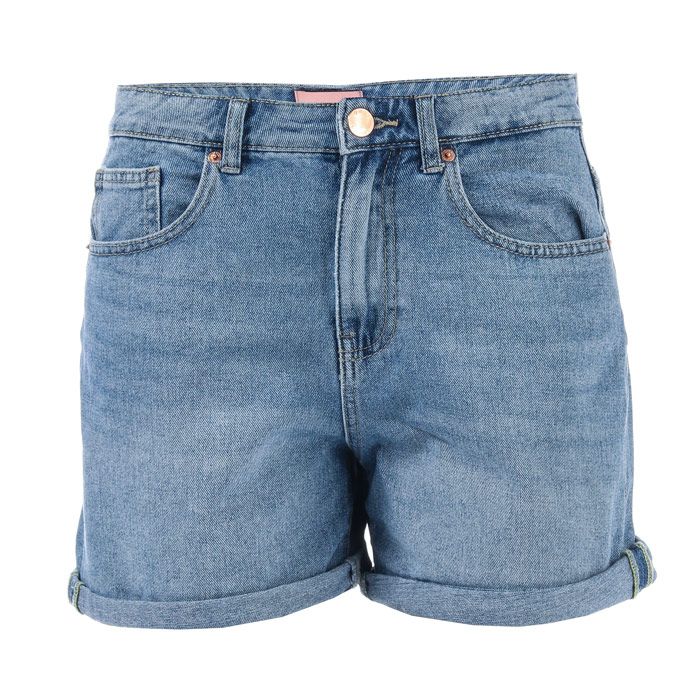 Womens Only Phine Life Denim Shorts in Light Blue Denim. <BR><BR>- Classic 5 pocket styling.<BR>- Zip fly and button fastening.<BR>- Straight leg with turn-up hems.<BR>- Regular waist.<BR>- Tonal stitching.<BR>- Inside leg length measures 3“ approximately.<BR>- 70% Cotton  26% Viscose  4% Polyester. Machine washable.<BR>- Ref: 15196224<BR><BR>Measurements are intended for guidance only.