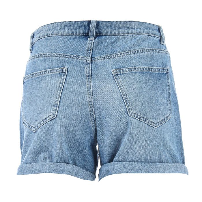Womens Only Phine Life Denim Shorts in Light Blue Denim. <BR><BR>- Classic 5 pocket styling.<BR>- Zip fly and button fastening.<BR>- Straight leg with turn-up hems.<BR>- Regular waist.<BR>- Tonal stitching.<BR>- Inside leg length measures 3“ approximately.<BR>- 70% Cotton  26% Viscose  4% Polyester. Machine washable.<BR>- Ref: 15196224<BR><BR>Measurements are intended for guidance only.