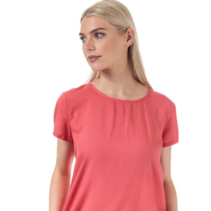 Womens Only First One Life Top in mineral red.<BR><BR>- Round neck.<BR>- Keyhole detail on reverse with button fastening. <BR>- Short sleeves.<BR>- Loose fit.<BR>- Measurement from shoulder to hem: 24in approximately.<BR>- 100% Viscose.  Machine washable.<BR>- Ref: 15197495<BR><BR>Measurements are intended for guidance only.