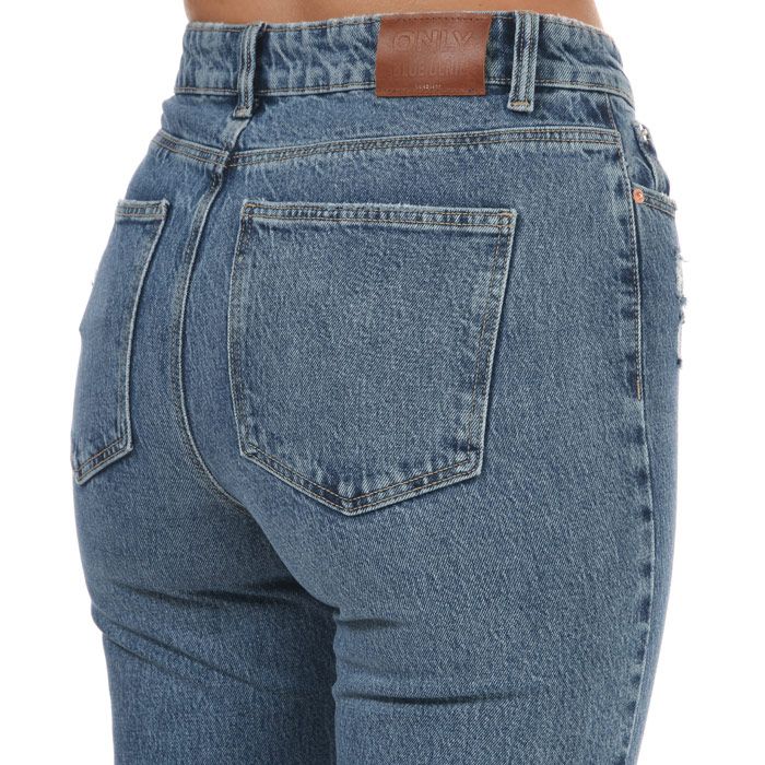 Women's Only Emily Life High Waist Straight Ankle Jeans in Denim