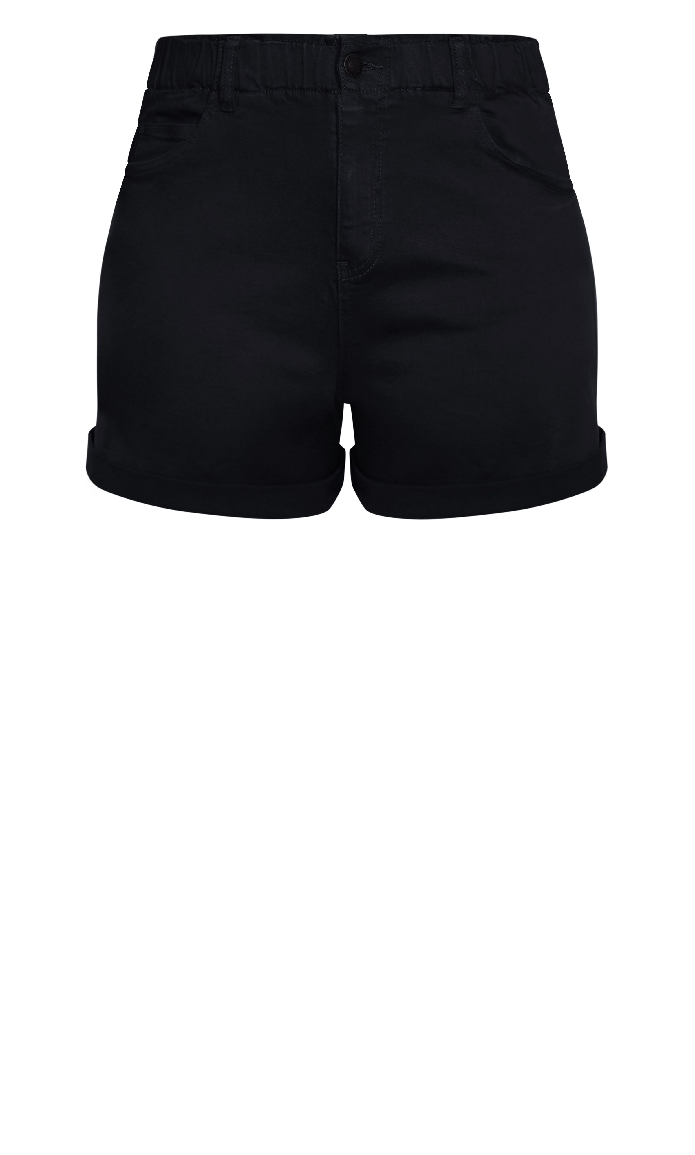 Looking for shorts that are comfortable and trendy? Look no further than the Ruffle Waist Short. Boasting an elasticized ruffled waistband for a fresh and youthful take on denim shorts, this staple offers a mid rise with a cuffed hemline! Key Features Include: - Mid rise - Cuffed hemline - Ruffled elasticized waistband - Classic five pocket denim styling - Fly and single button closure - Belt loops - Signature Chic Denim hardware - 360 Technology stretch denim - High denim fibre retention to maintain shape Combine these shorts with a plain tank top and a cropped denim jacket.