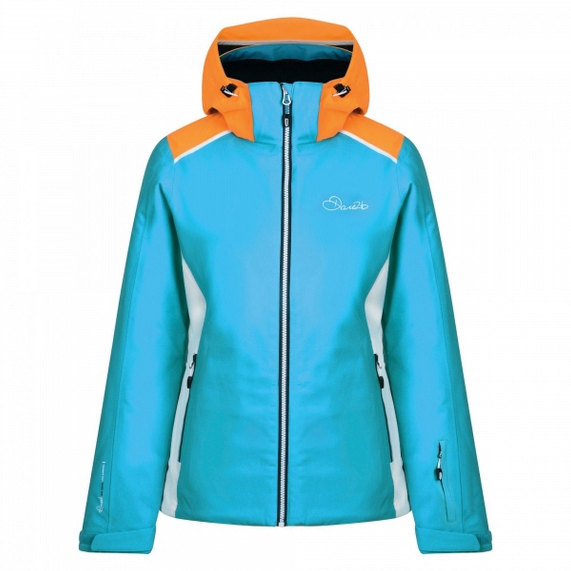 Womens jacket made of Ared V02 20000 Polyester 4-way stretch fabric. Waterproof and breathable with water repellent finish. Taped seams. Fixed foldaway hood with adjusters. Articulated sleeve design. 2 x lower zip pockets. 1 x ski pass zip pocket. Adjustable cuffs. Adjustable shockcord hem system. High loft Polyester insulation. Polyester lining with scrim back panel. Fixed snowskirt with gel gripper tape. 2 x internal mesh pockets incl. lens wipe cloth. Ideal for wearing outdoors on a cold day. 100% Polyester.