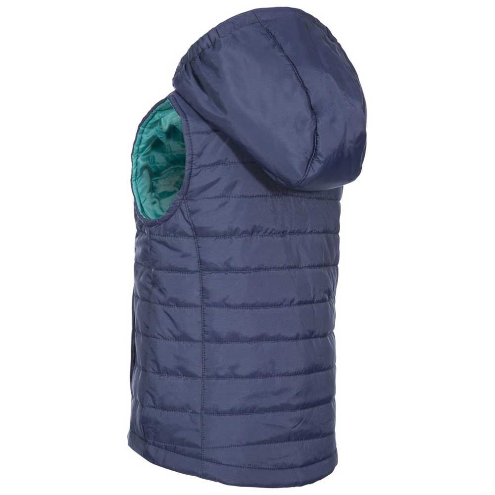 Girls casual gilet with detachable hood. Lightly padded with bubble stitching. Contrast lining and front zip. Inner storm flap. Hem adjusters. 2 x low profile zip pockets. Detachable hood with stud fastening. Ideal for wearing outside on a cold day. Shell: 100% Polyamide AC Coating. Lining: 100% Polyester. Filling: 100% Polyester.