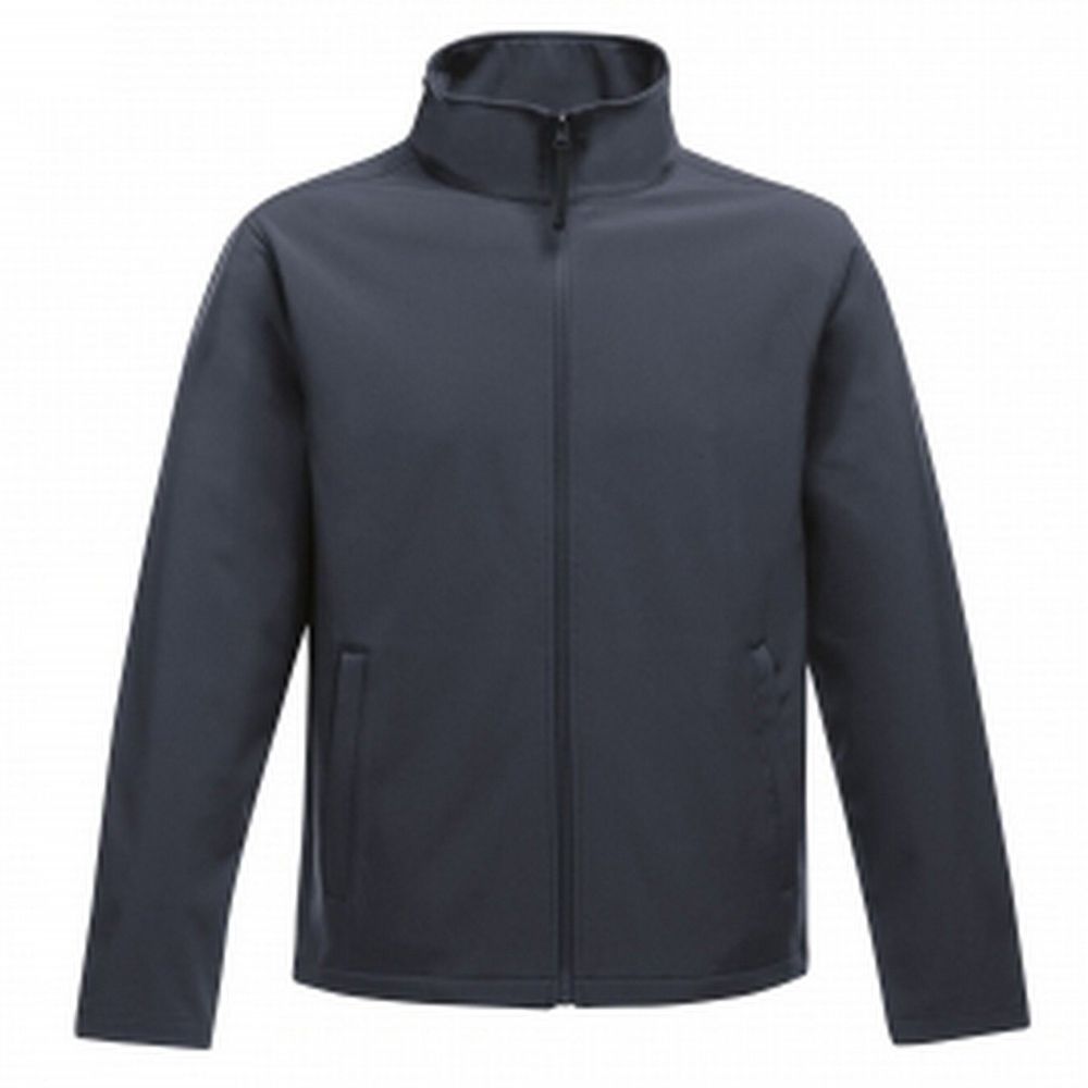 100% Polyester. Warm backed woven softshell jacket. Printable softshell fabric. Wind resistant membrane fabric. Durable water repellent finish. Inner zip guard, 2 lower pockets and adjustable shockcord hem.