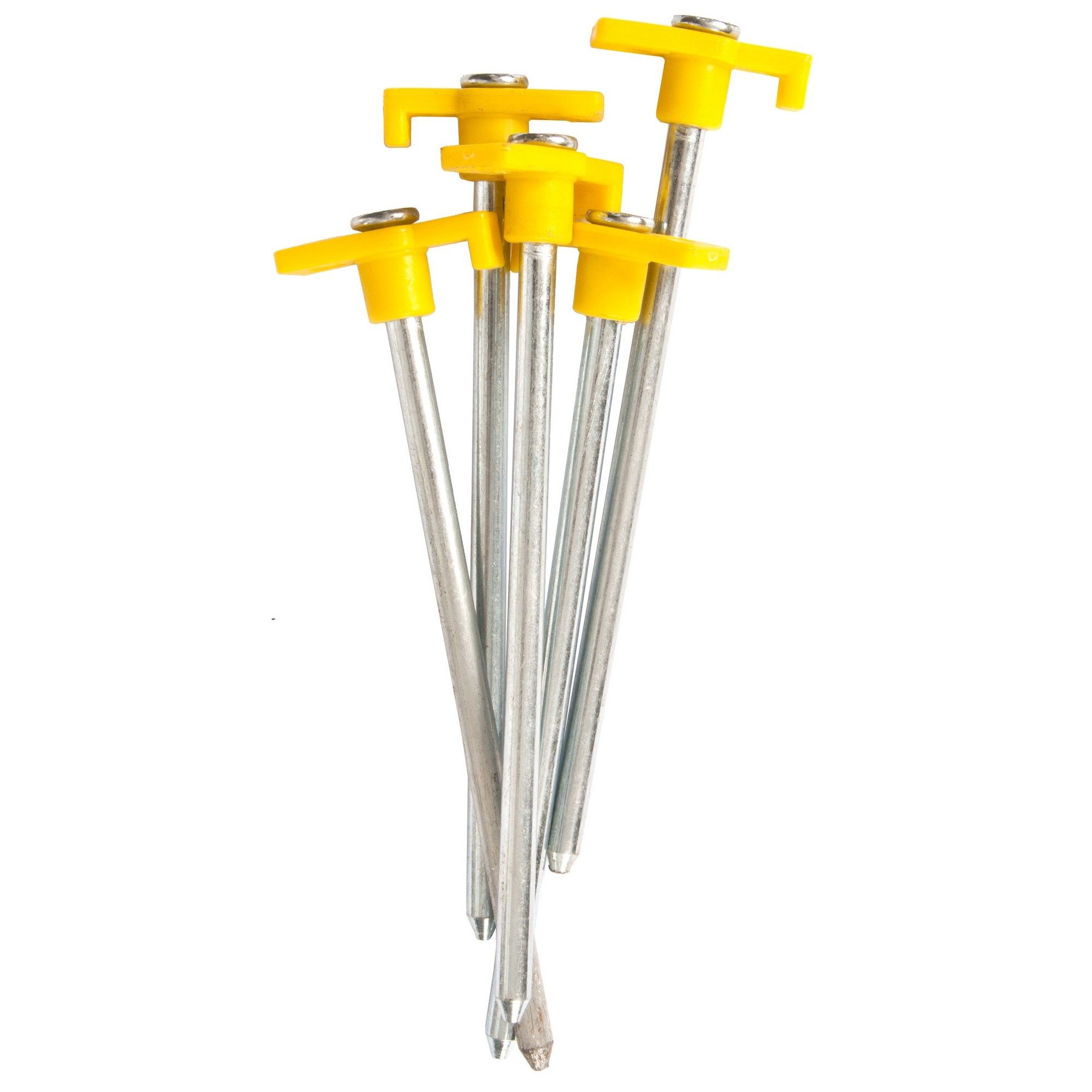 5 x Steel tent pegs. For hard ground. 180mm x 8mm.