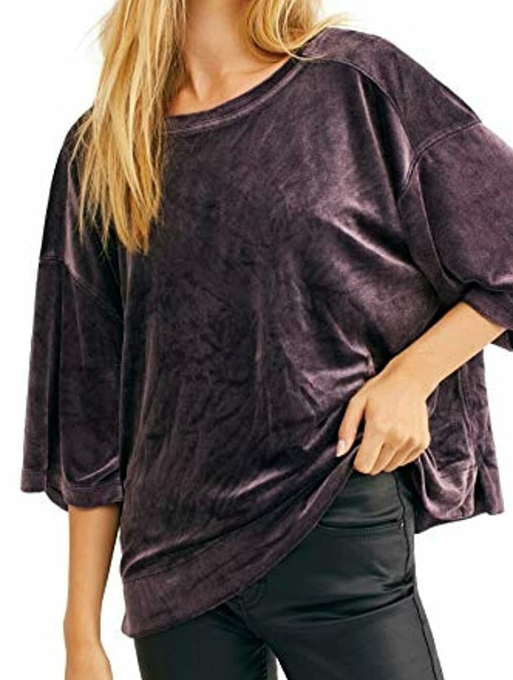 Color: Purples Size Type: Regular Size (Women's): M Sleeve Length: Short Sleeve Type: T-Shirt Style: Knit Top Neckline: Round Neck Pattern: Solid Theme: Outdoor Material: Polyester