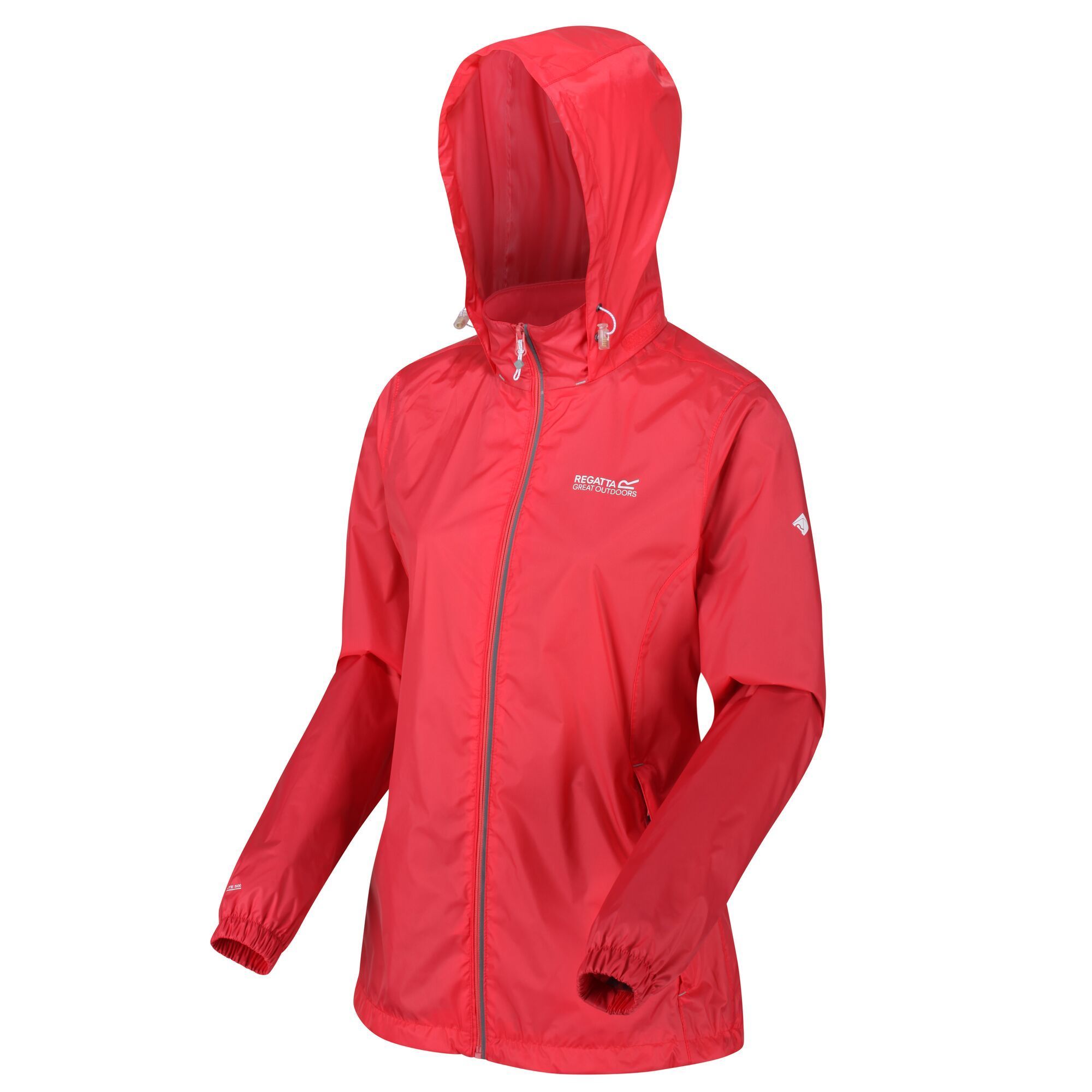 100% Polyamide. Super lightweight and packable waterproof jacket with soft mesh lining. ISOLITE 5,000 polyamide fabric with a durable water repellent finish. Sealed seams. Adjustable hem and hood.