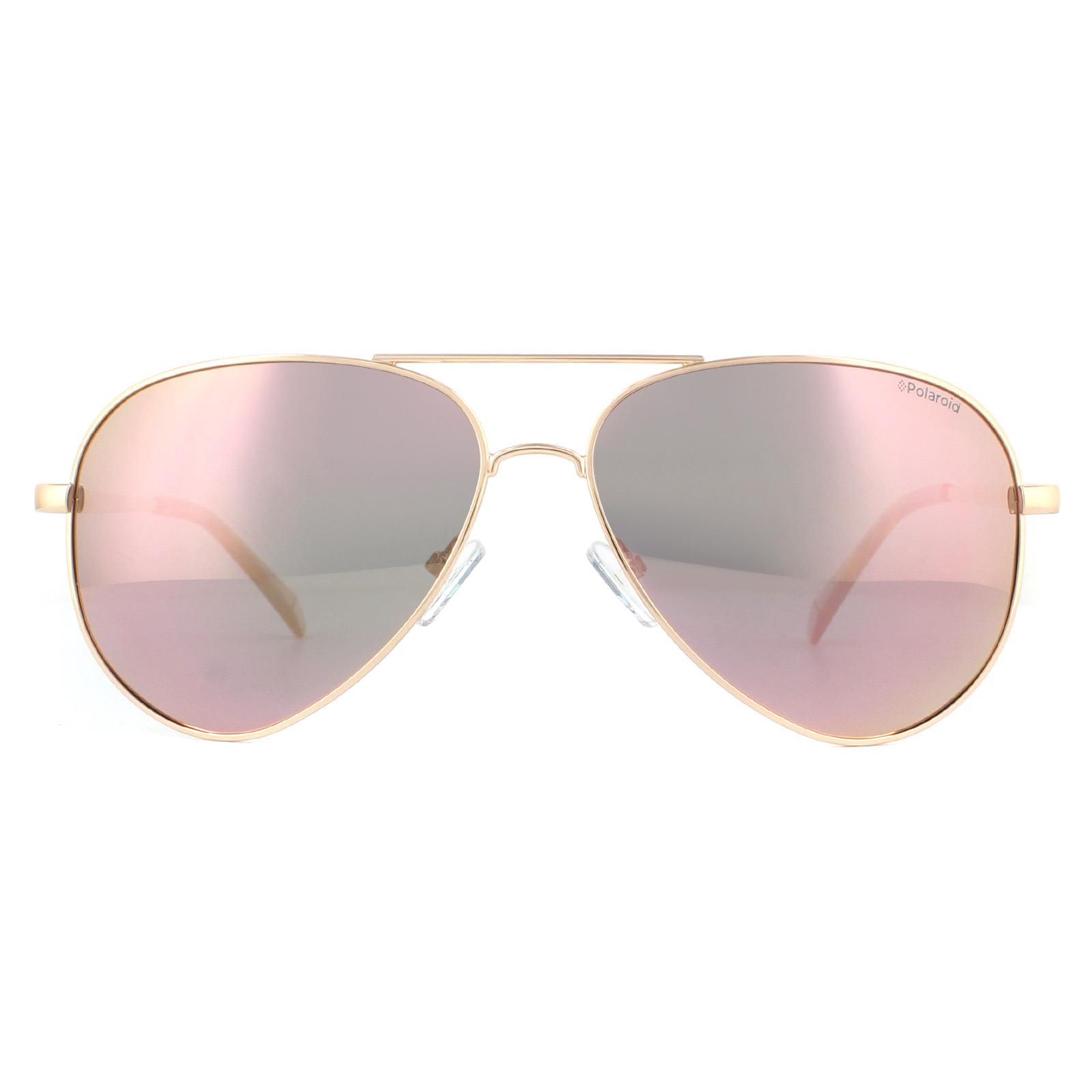 Polaroid Sunglasses PLD 6012/N/NEW DDB JQ Gold Copper Rose Gold Mirror Polarized are a bang up to date bright colour themed model with coloured mirrored lenses giving a youthful look to the classic aviator style. The lenses all still have the superb Polaroid Ultrasight polarized lenses for glare reduction and comfortable all day clarity.