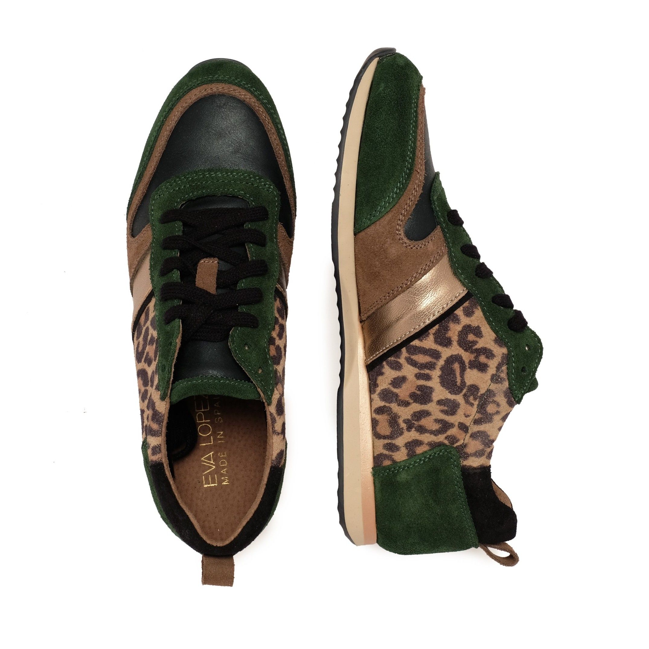 Eva López Leather Sneaker Women Laces Green Shoes