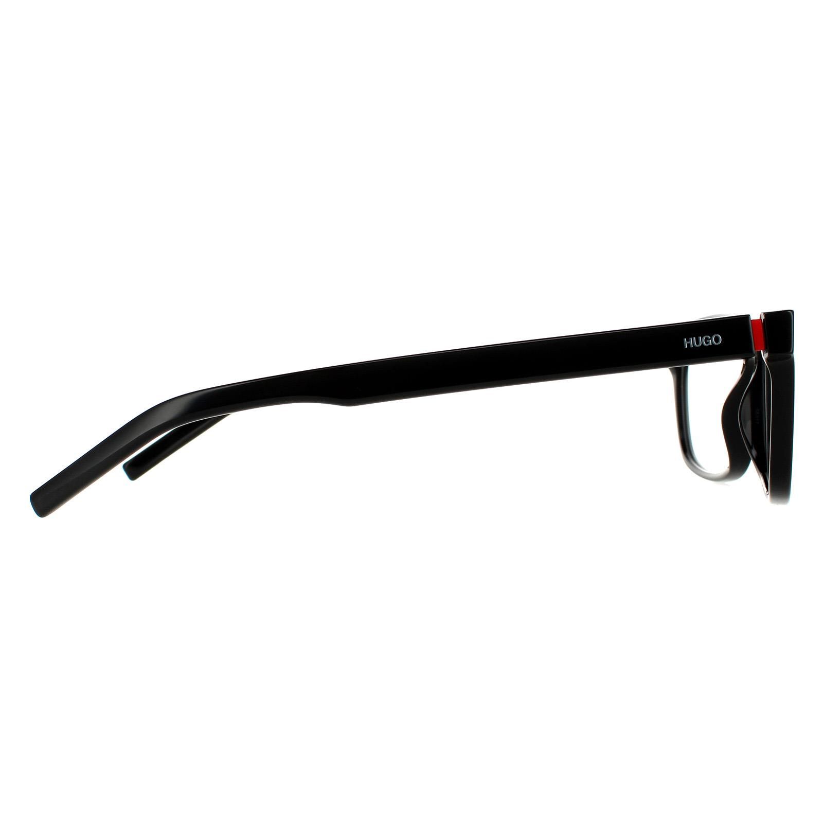 Hugo by Hugo Boss Rectangular Mens Black Red Glasses Frames HG 1115 are a classic square shape crafted from lightweight acetate. The Hugo Boss logo features along the temple for brand authenticity.