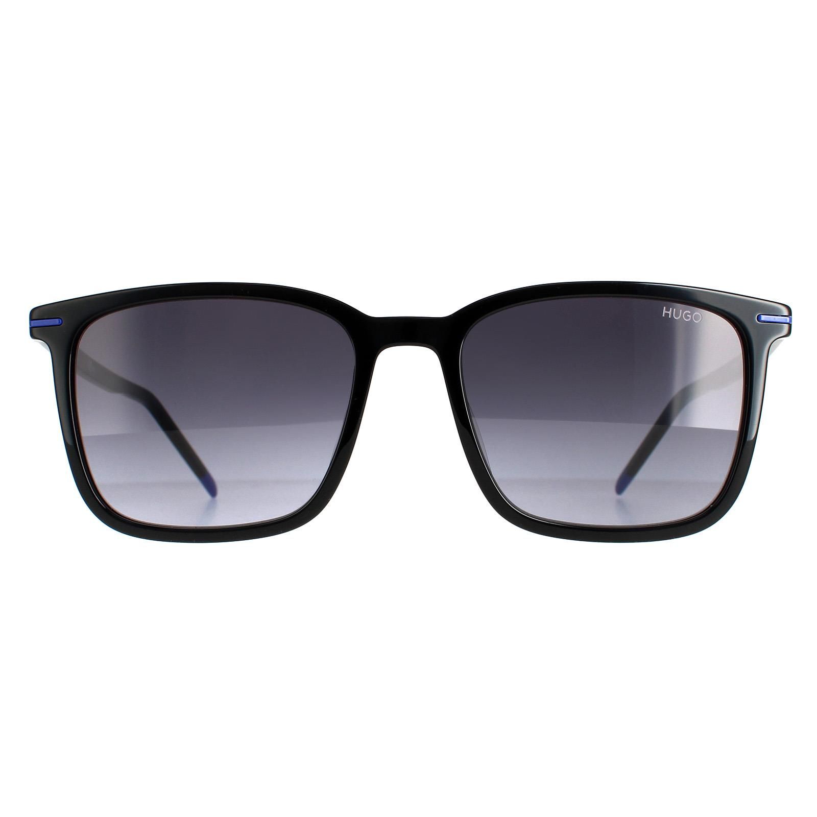 Hugo by Hugo Boss Square Mens Black Blue Dark Grey Gradient HG 1168/S  Hugo by Hugo Boss are a simple square style made from lightweight and comfortable acetate with super slim temples finished with the Hugo logo.