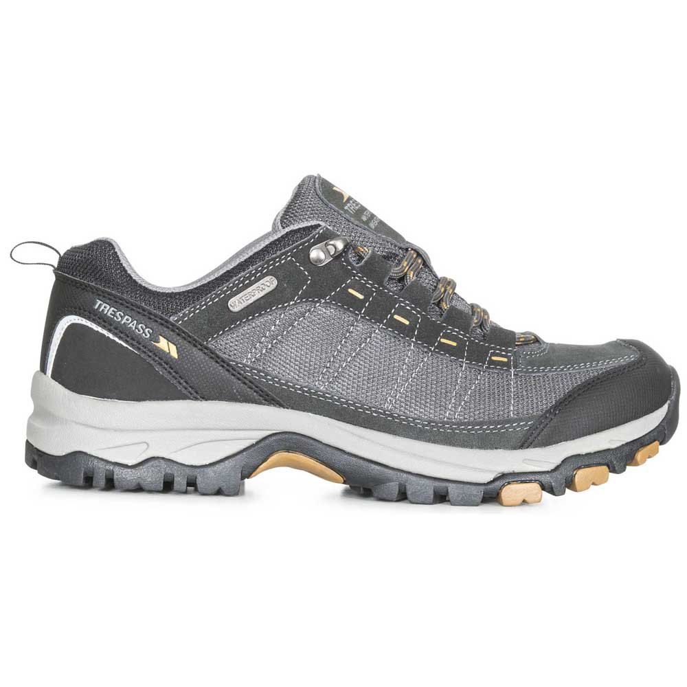 Mens waterproof lace up trainers. Breathable construction. Gusseted tongue. Protective & durable toe guard. Cushioned & stabilising midsole. Arch stabilising & supportive steel shank. Cushioned & contoured footbed. Upper: 40% Suede/30% PU/30% Mesh Lining: 100% Textile, Insole: 100% EVA, Midsole: 100% Moulded EVA, Outsole: 100% Rubber.