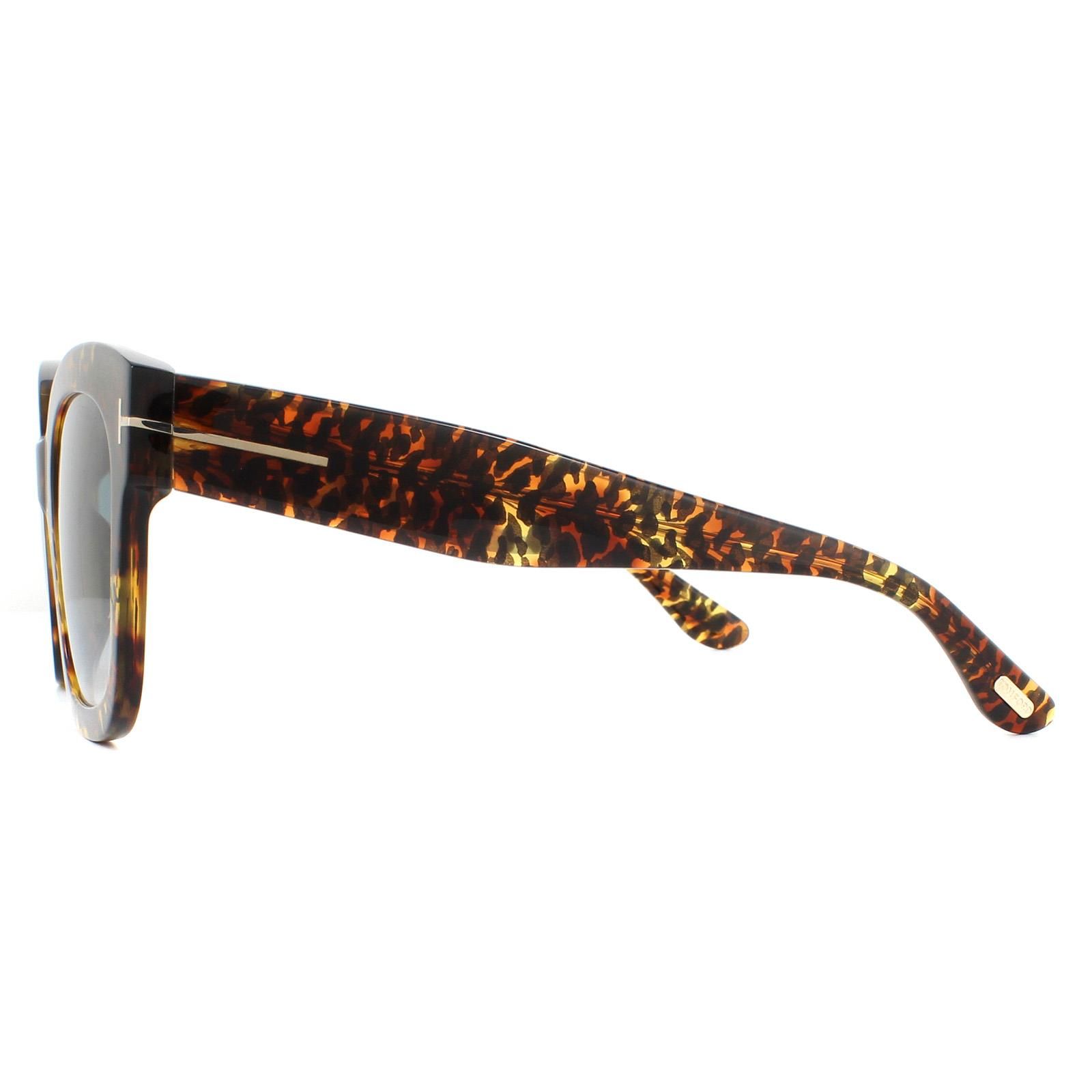 Tom Ford Sunglasses Beatrix FT0613 52B Leopard Havana Blue Gradient