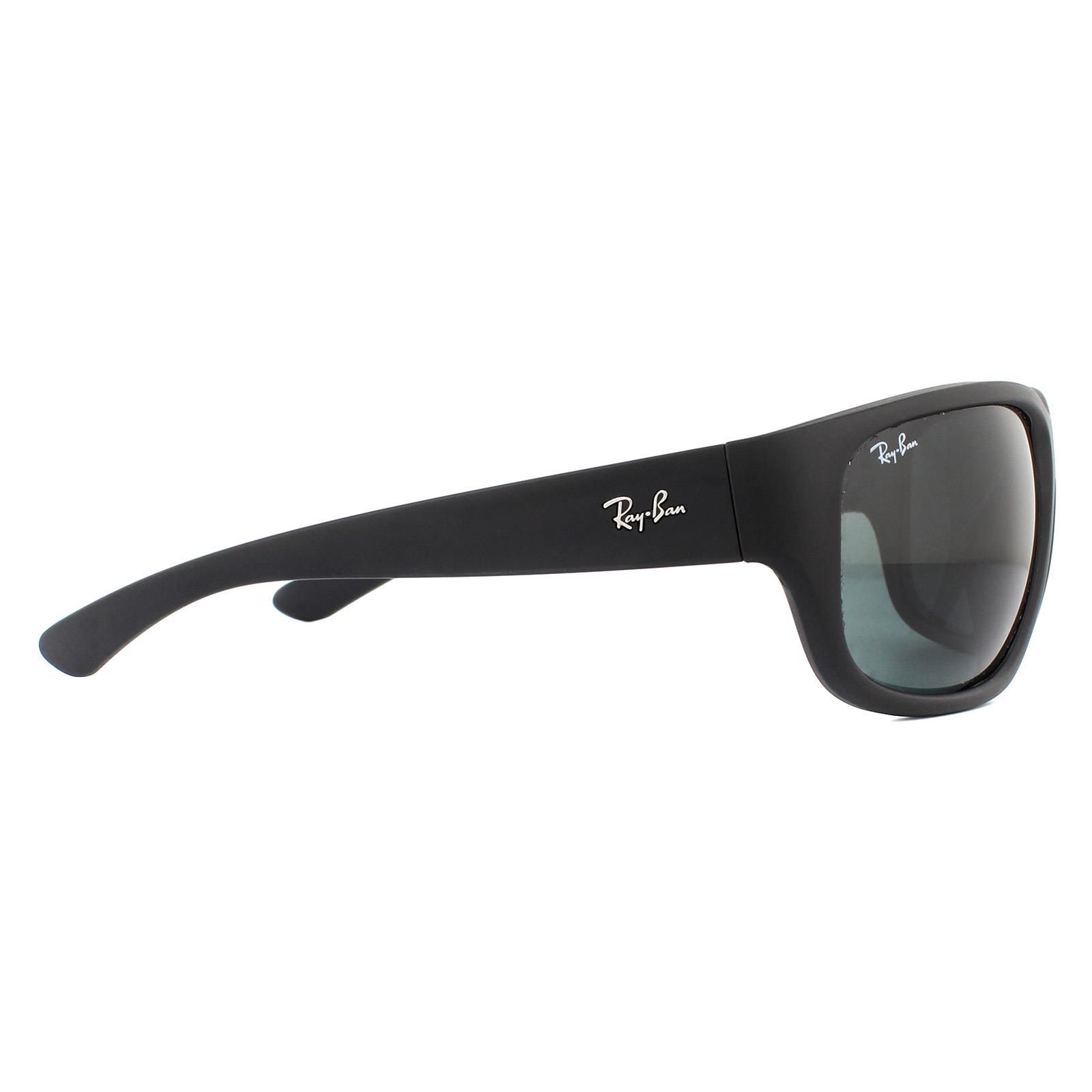 Ray-Ban Sunglasses 4300 601SR5 Black Blue Grey Classic has a large wrap around frame with a bold profile. The nylon frame is super lightweight and comfortable and the large lenses will guarantee maximum protection and vision. The Ray-Ban logo embellishes the temples and the RB etching on the lens ensures authenticity.