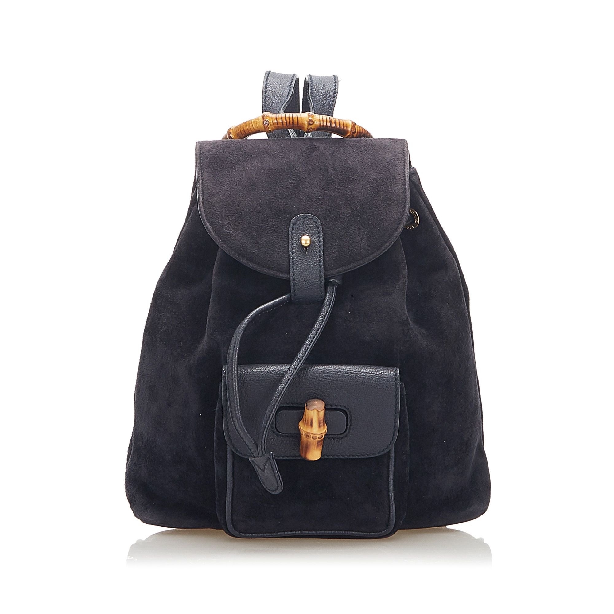 black suede backpack