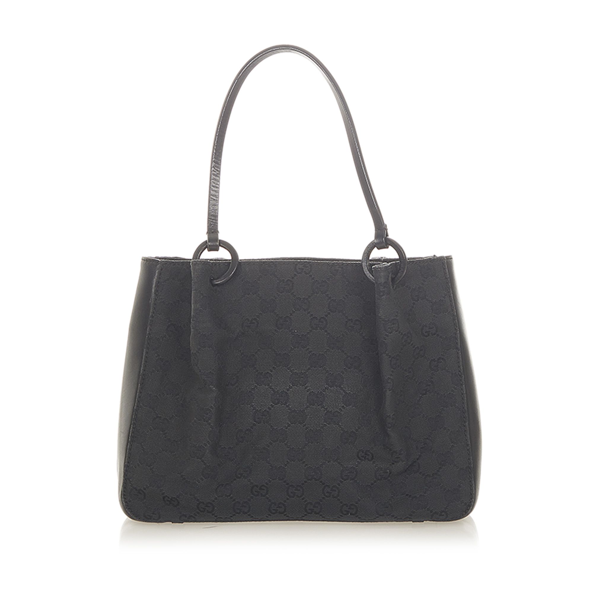 gucci canvas tote bag black